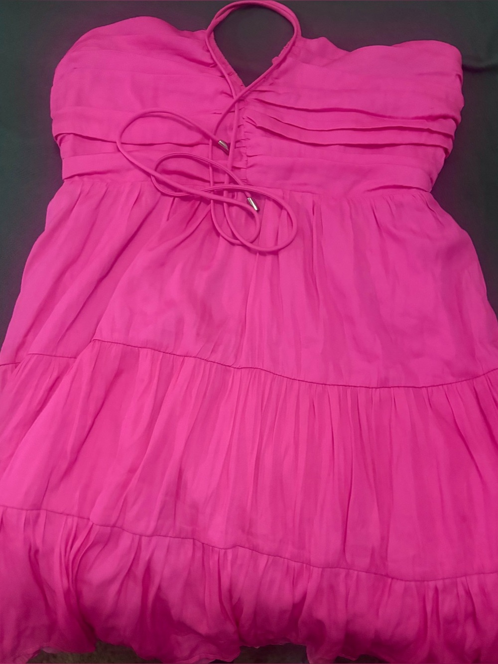 Day and Moon Hot Pink Tiered Strapless Dress - Picture 3 of 3